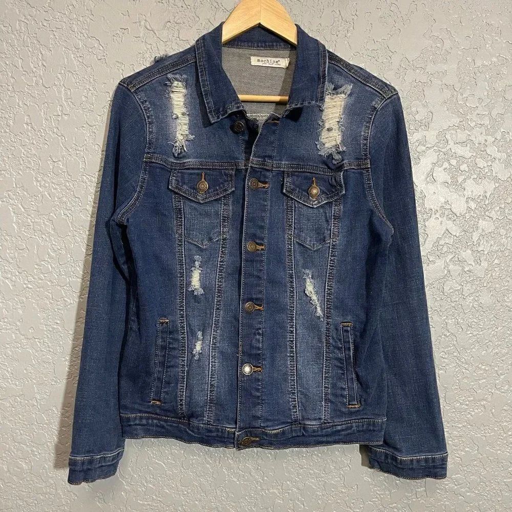 Machine Shredded Denim Jacket - Picture 2 of 9
